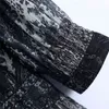 Vintage femme noir volants transparent en mousseline de soie Mini robe printemps mode dames col en V robes femme imprimer 210515