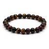 Bracelets 8mm Nature Stone Beads Tiger Eye Buddha Beads Bangles for Men Women Male Strand Jewelry Accessories on Hand