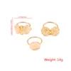 Bröllopsringar Vintage Kvinnor snidade Petal Circle Flower Geometric Knuckle Gold Ring Set överdrivna festsmycken Tillbehör