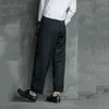 [EAM] Wysoka talia Czarny Kieszonkowy Garnitur Długie Spodnie Luźne Fit Spodnie Kobiet Moda Wszystkie Dopasowanie Wiosna Jesień 1B209 210512