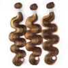 Ishow Highlight 427 Bundles de cheveux humains avec fermeture Body Wave Extensions de cheveux vierges 34pcs avec fermeture en dentelle colorée Ombre Wefts4263579