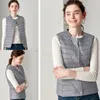 Winter Women Single Breasted Thin Sleeveless 90% White Duck Down Vest Coat O-Neck or V-Neck Jacket 210423