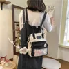 Kore Tarzı Sevimli Mini Sırt Çantaları Kadın Su Geçirmez Naylon Küçük Omuz Çantaları Genç Kızlar için Okul Çantaları Çiçek Seyahat Sırt Çantası 210911