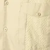 メンズカジュアルシャツメンズ伝統キューバキャンプカラーグアヤベルシャツ半袖刺繍メキシコのカリブ海スタイルのビーチ