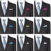 ciodree 26st / set Polyester Silk Satin Män Handkerchief Pocket Square Vanlig Solid Färg För Bröllopsfest Formell Suit Hanky