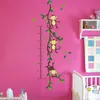 % Cartoon Animal Monkey Tree Branch Home Dacor Muursticker Baby Kind Hoogte Maatregel Groei Grafiek voor Kinderkamer Nursery Decals 210420
