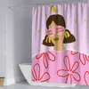 Maiden Pink Nordic Illustration Rideau De Douche Imperméable Anti-moisissure Imprimé Salle De Bains Cortinas De Design Moderne 210915