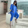 CM.YAYA Active Sweatsuit Two 2 Piece Set pour femmes Automne Hiver Fitness Outfits Flare Sleeve Tops + Pantalon Set Street Survêtement 210929