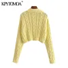 Women Fashion Rhinestone Buttons Cropped Knitted Cardigan Sweater Long Sleeve Female Outerwear Chic Tops 210420