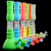 3 layer filtration Glass tube beaker bong water pipe Silicone hookah tobacco smoking for Dry Herb Unbreakable bongs hookahs