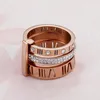 Anillo de acero inoxidable con números romanos en oro rosa, joyería de moda, anillo para mujer, joyería de compromiso de boda dfgd3213785