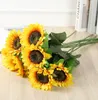 Sunflower simulation flower home decoration living room floor display silk flower wedding set GC414