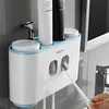 ECOCO Portaspazzolino Distributore automatico di dentifricio per montaggio a parete Accessori per il bagno 211222