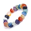 Natural Agate Stone Bracelets Bangles Fashion Men Beaded Strands Irregular Shape Gravel Women Colorful Beads Elastic Bracelet Jewelry Gifts