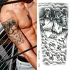 Tatuaje temporal de gran tamaño completo para hombres, tigre mecánico, tatuaje impermeable, pegatina para niño, arte 3D Bady de alta calidad