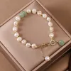 Klassisk Mode Natursten Pearl Pendant Armband för Kvinna Utsökt Ny Lucky Manschett Bracelet Anniversary Gift Luxury Smycken