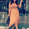 Women Dress Office Ladies Classy Irregular Length with Waist Belt Long Sleeve Modest Fashion Blazer Dresses Female Plus Size XXL 210416