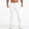 Gingtto jeans homens brancos de algodão alta cintura calça plus tamanho verão homens elásticos 36 ZM55 211108