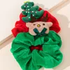 Kerst Haar Accessoire Stropdas voor Meisje Vrouw Elastische Santa Claus Elk Hairband Ring Touw Effen Kleur Stretchy Scrunchy Boutique C3