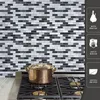 Art3d 30x30cm Peel and Stick Backsplash Tiles Pegatinas de pared 3D Diseño de mosaico en negro Med Grey White Autoadhesivo a prueba de agua para baño de cocina, fondos de pantalla (10PCS)