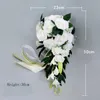 Waterfall Silk Rose Wedding Bouquet for bridesmaids Bridal Bouquets White Artificial Flowers Mariage Supplies Home Decoration8745370