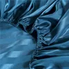 Conjuntos de lençóis queen king size capa de cama com lençol elástico de cetim de poliéster para colchões duplos jacquard sem capa186z