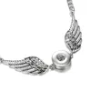 colliers pendentifs pour sublimation ailes d'ange collier pendentif femmes bouton bijoux transfert à chaud bricolage consommable en gros