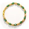 Ruby / Emerald Luksusowy Cyrkon Łańcuch Nadgarstek 18K Żółty Złoto Wypełnione Klasyczne Piękne Kobiety Bransoletka Biżuteria