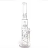 Hookah 7mm Dumbbell water bong with 75mm honeycomb perforate and birdcage perc glass water pipe tall 20inches 12 ice-catches