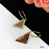 Chic Triangle Lettre Charme Boucles D'oreilles Diamant Pendentif Goujons Europe Amérique Style Cristal Boucle D'oreille Avec Stamps252u