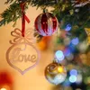 Christmas Decorations letter wood Church Heart Bubble pattern Ornament Tree Decoration Home Festival Ornaments KKB7258