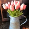 Lale Yapay Çiçek Gerçek Dokunmatik Yapay Buket Sahte Çiçek Düğün Dekorasyon için Çiçekler Ev Garen Dekor