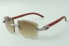 2021 Designer Sonnenbrille 3524023 XL Diamonds Schnittlinien natürliche Original-Holzschlempel Gläser Größe 58-18-135 mm289b