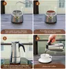 Percolator آلة القهوة الإيطالية stovetop اسبرسو صانع موكا وعاء الفولاذ المقاوم للصدأ المحمولة الكلاسيكية مقهى طباخ مقبض 220225