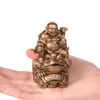 LUCKY Feng Shui Ornament Maitreya Figur Geld Glück Reichtum Chinesischer Goldener Frosch Home Office Tischdekoration 210728