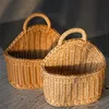 Storage Boxes & Bins Basket Breathable Minimalist Design Plastic Hanging Woven Rattan For Home