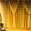 LED Curtain Red Malha Fairy String Luz Christmas UE 220V Party Casamento Ano Novo Garland Decoração de Jardim ao ar livre