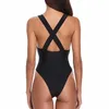 Dames Zwempakken Monokini Sexy Hollow Out Mesh Deep V-hals Stomp badpak Backless Bodysuit Plus Size Beach 210630