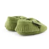 Första vandrare baby skor född spädbarn pojke girl walker suede sofe sole prinsessa bowknot fringe toddler crib casual moccasins