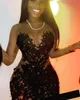 Long Sleeve Homecoming Dress Applique Beading Prom Party Gowns O-neck Sexy Jewel Lace Little Black Dresses