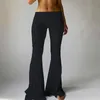Damskie spodnie Capris Bell-Dailed Y2K Kobiety Moda Low-Rise Flared Spodnie Casual Solid Color Spodnie Streetwear Vintage Harajuku Sweatpan