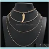 Łańcuchy naszyjniki wisiorki biżuteria 4 warstwy wilk psów zęby wisiewnik Naszyjnik wielowarstwowy Choker Choker dla kobiet Jewelr