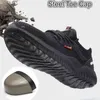 Stål Toe Safety Shoes Mens Lätt Breathable Puncture Proof Light Sneaker Non-Slip Industrial Construction Work 211217