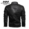 Autumn Winter Men's Motorcycle Leather Jacket Lining with Velvet Leather Coat 211111