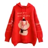 Oversized Sweater for Women Winter Pull Jumpers Cartoon Bear Christmas year's sweater 210430