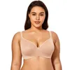 Kvinnors Full Figur Sida Stöd Kontur Smooth Underwire Balconette T-Shirt Bra Plus Storlek 210623