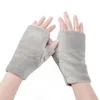 Vijf vingers handschoenen half vingerloze vrouwen winterpolse handwarmer pluche pluche gebreide lang gebreide