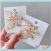 Hoofdbanden juwelenkorean stijl kristallen kralen vlinderclips pins voor vrouwen mode gouden kleur sieraden hoofddeksels aessories drop levering