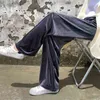 XS-XL Kış Kadife Kalın Düz Geniş Bacak Bayan Pantolon Sonbahar Streetwear Chic Pantolon Kadınlar Yüksek Bel Artı Boyutu Gevşek 210423