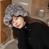 Beanie/Skull Caps Stylish Luxury Women Warm äkta päls ruffle Hats Real Chinchilla Winter Elegant Natural Hat TZ2910 Davi22